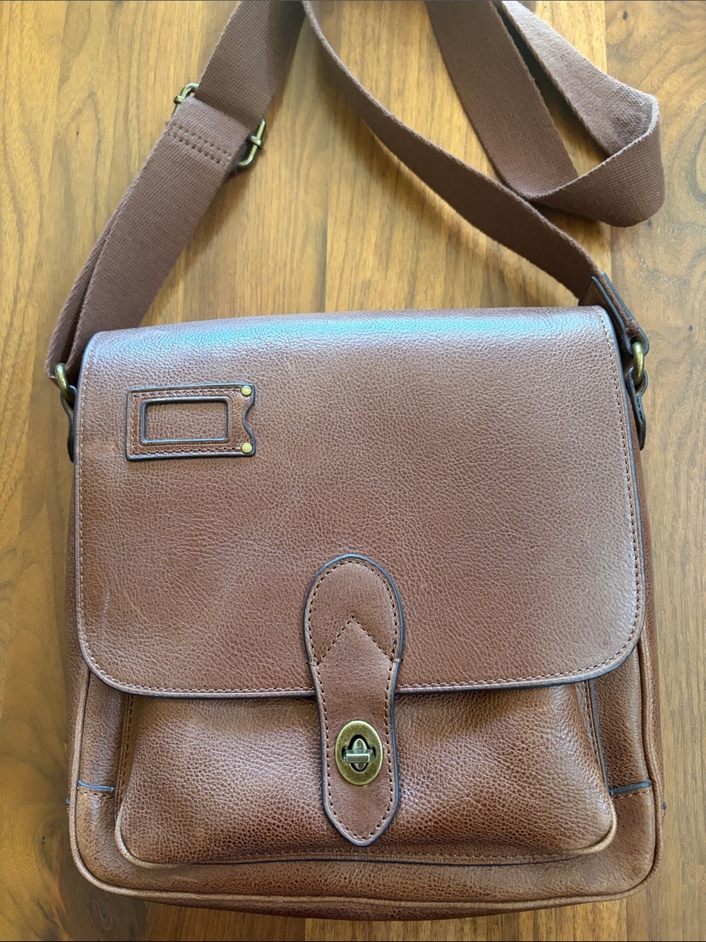 Patricia Nash Cognac Leather Crossbody Satchel